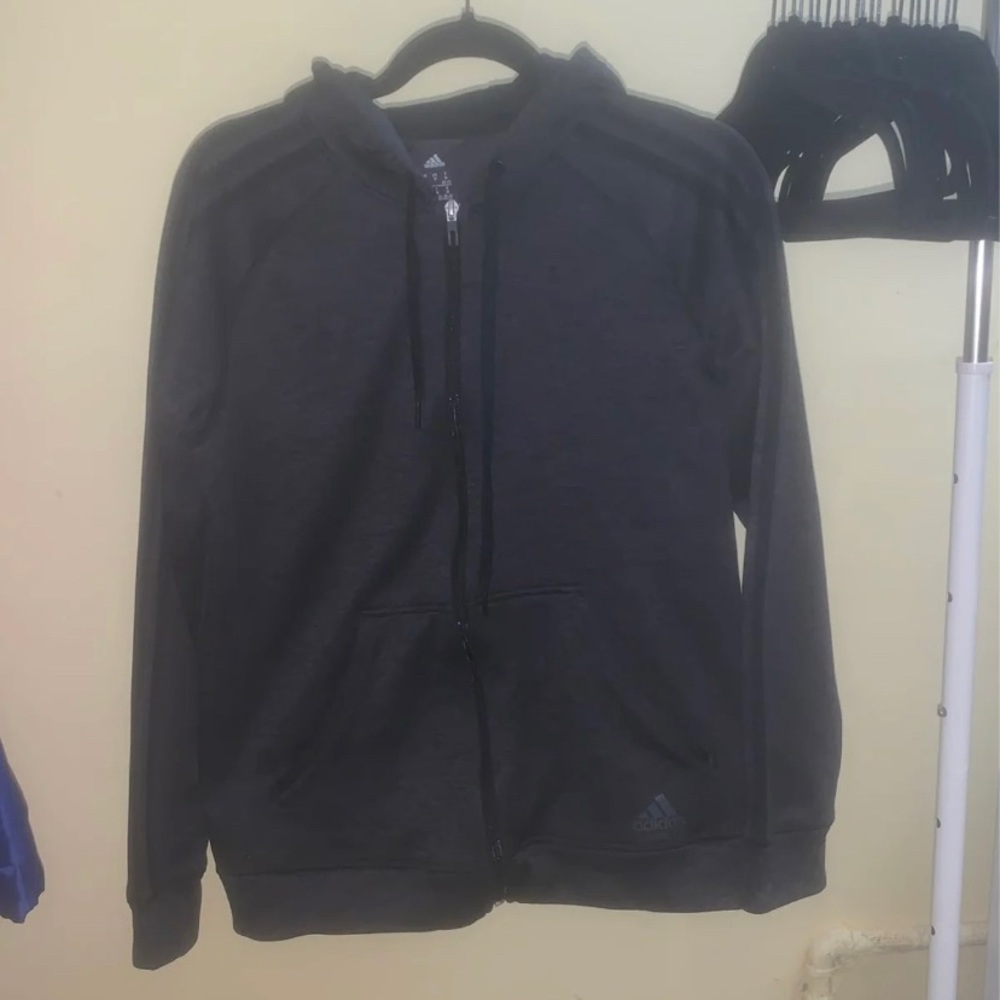 Womens Adidas Charcoal Gray Grey Hoodie Climawarm